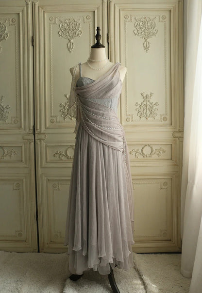 Affordable Prom Dresses Under $180||Lovely Pink _©·Chiffon  Prom Dress Princess Pearls Spaghetti Straps Evening Dresses ED01517