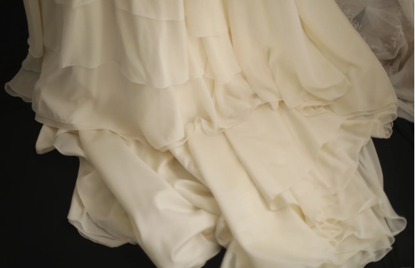 Square Neck Chiffon Lace Empire Dress Long Prom Dress Beaded Wedding Dress HZ1024