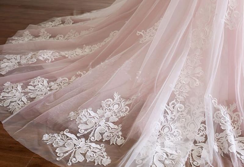 A Line Spaghetti Strap Tulle Beaded Long Prom Dress Sweet Applique Wedding Dress HZ1024