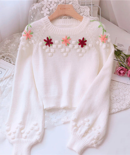 Flowers Long Sleeve Sweater HZ1024