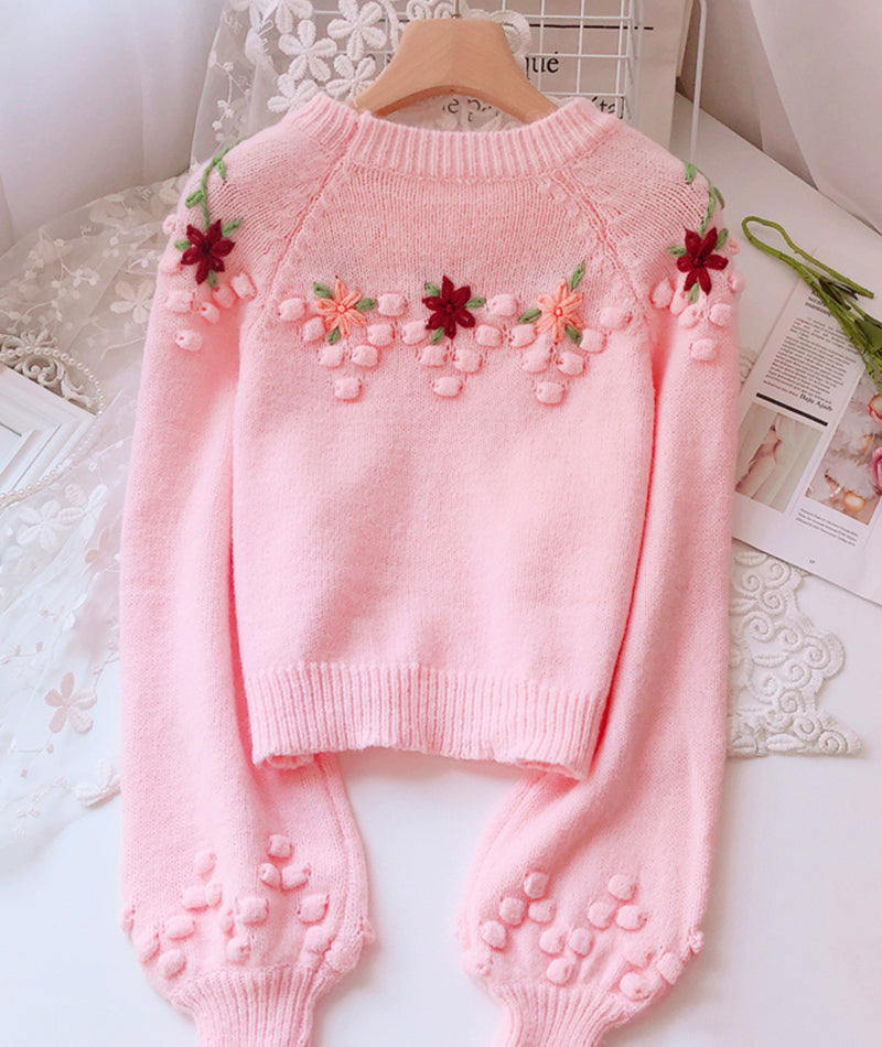 Flowers Long Sleeve Sweater HZ1024