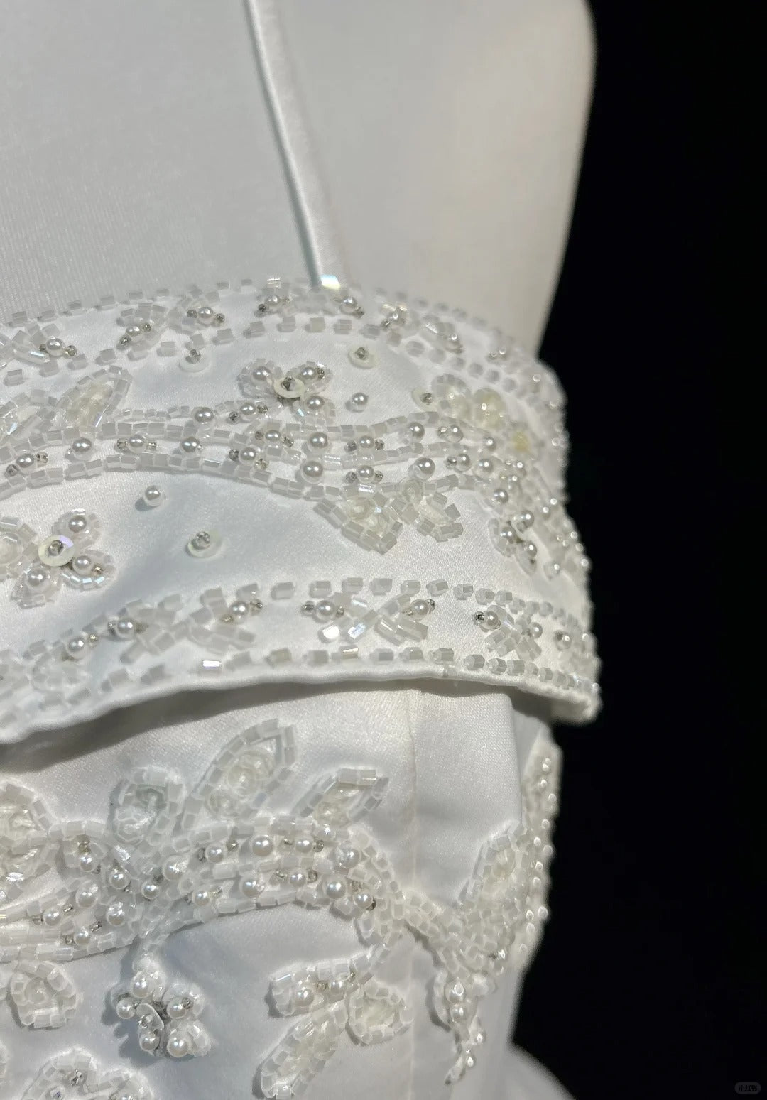 Spaghetti Strap Beaded Satin Long Prom Dress White Wedding Dress Graduation Prom Dress HZ1024