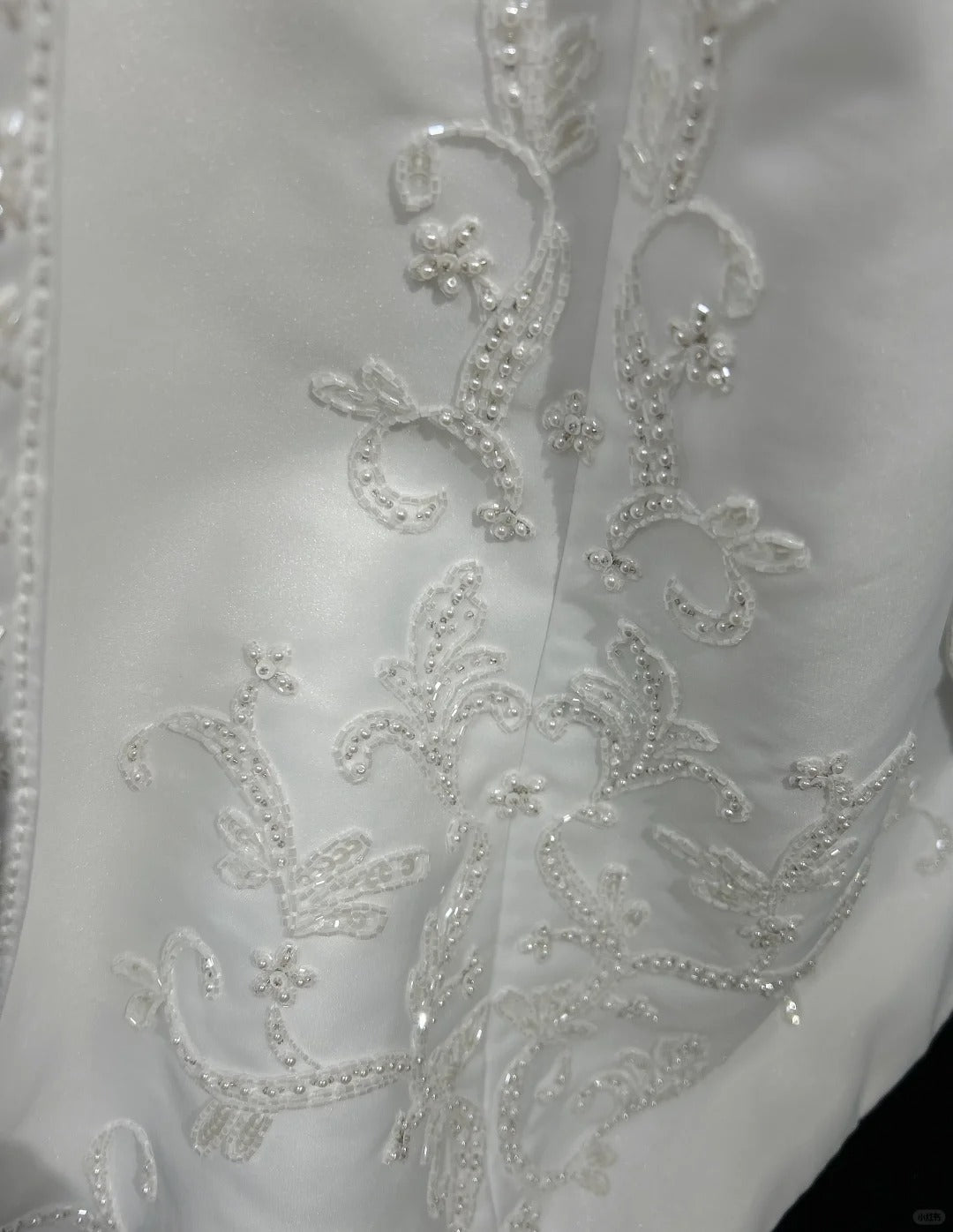 Spaghetti Strap Beaded Satin Long Prom Dress White Wedding Dress Graduation Prom Dress HZ1024