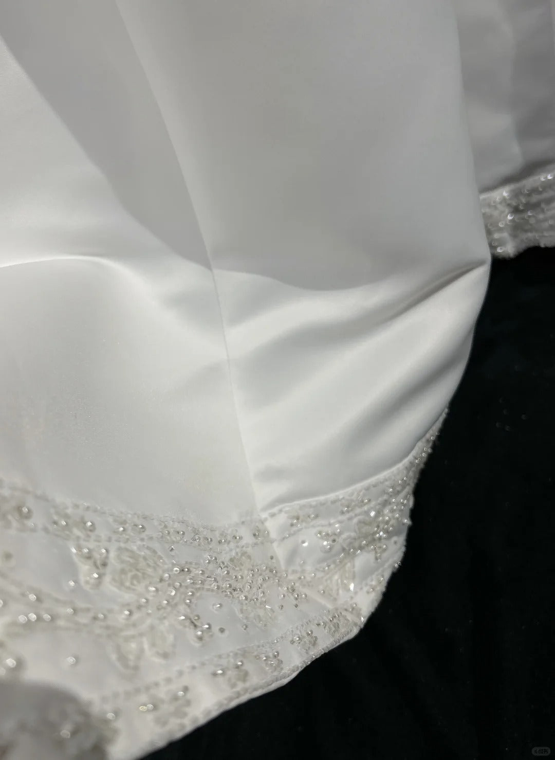 Spaghetti Strap Beaded Satin Long Prom Dress White Wedding Dress Graduation Prom Dress HZ1024