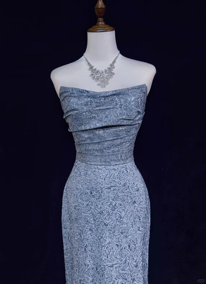 Strapless Sequined Long Prom Dress Elegant Formal Evening Dress HZ1024