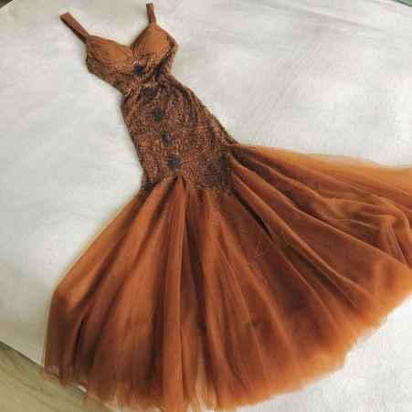 Dark Green Merimaid Spaghetti Strap Tulle Beaded Long Prom Dress Birthday Graduation Prom Dress ED01647