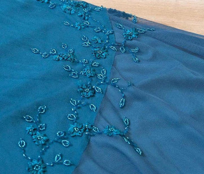 Spaghetti Strap Chiffon Beaded Appliqu¨¦ Long Prom Dress Evening Dress HZ1024