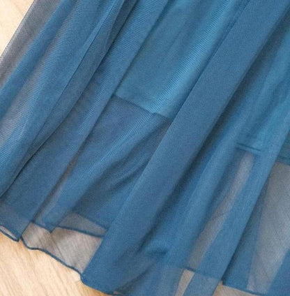 Teal Spaghetti Strap Chiffon Beaded Appliqué Long Prom Dress Evening Dress ED01656