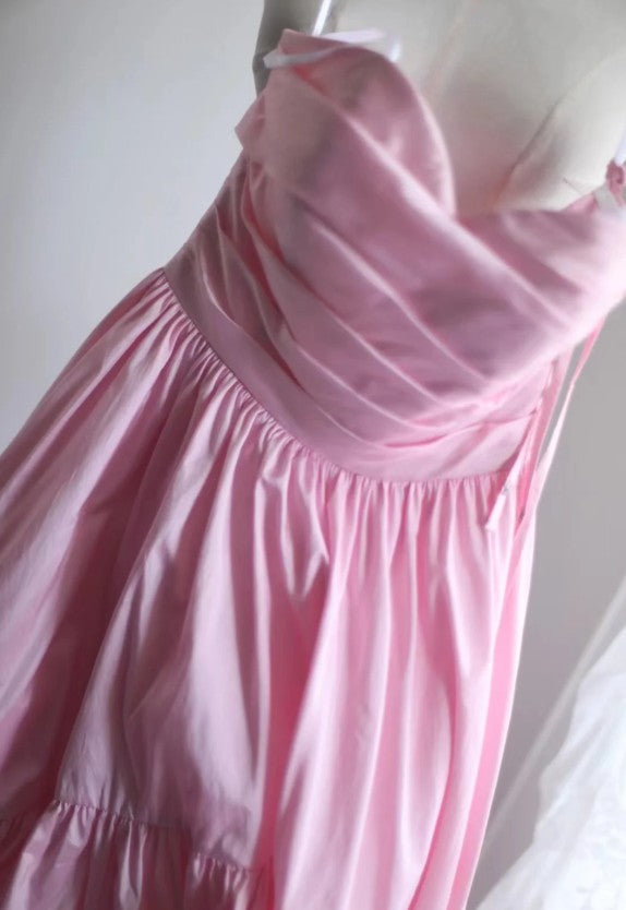 A-Line Spaghetti Strap Satin Long Bridesmaid Dress Birthday Quinceanera Dress Prom Dress ED01712
