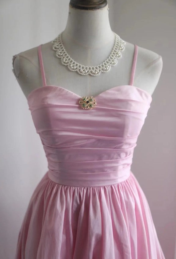 Spaghetti Strap Satin Long Bridesmaid Dress Birthday Quinceanera Dress Prom Dress HZ1024