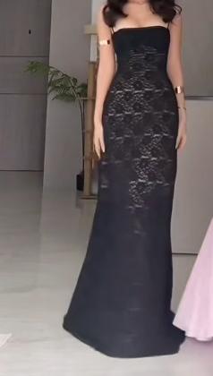 Bodycon Spaghetti Strap Chiffon Long Prom Dress Sexy Backless Evening Dress HZ1024