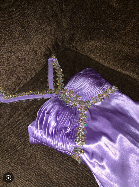 Glamou Purple __Satin Beaded Backless Long Prom Dress for Party&Birthday,Elegant Wedding Guest Outfits ED01736