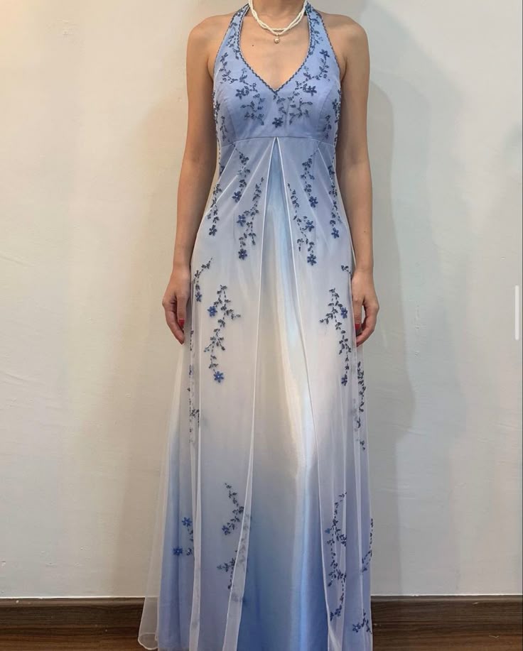 Vintage Gradient Purple Sheath Halter Neck Satin Prom Dress with Beaded Appliques ED01791