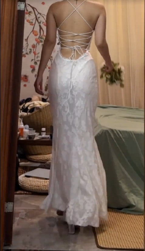 Elegant Spaghetti Strap Mermaid Long Prom Dress Simple Wedding Party Dress HZ1024