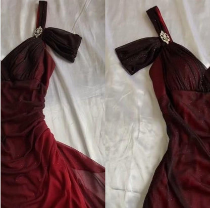 Affordable Party Dresses Under $160__Elegant  Purple Glitter Ruffled Chiffon Prom Dresses ED01815