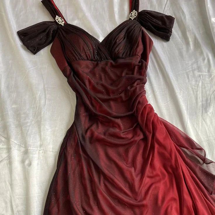 Affordable Party Dresses Under $160__Elegant  Purple Glitter Ruffled Chiffon Prom Dresses ED01815