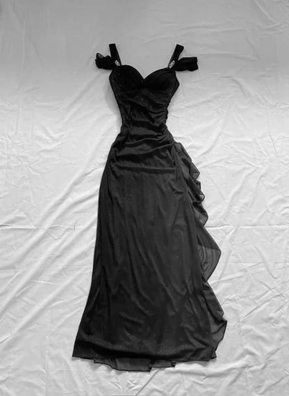 Affordable Party Dresses Under $160__Elegant  Purple Glitter Ruffled Chiffon Prom Dresses ED01815
