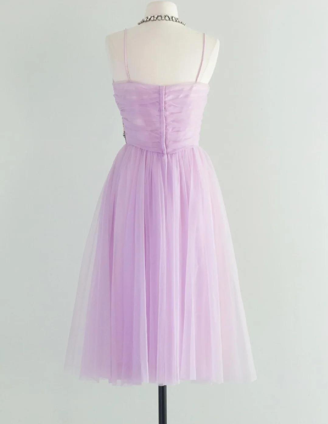 Pink Spaghetti Strap Tulle Short Prom Dress Homecoming Dress HZ1024