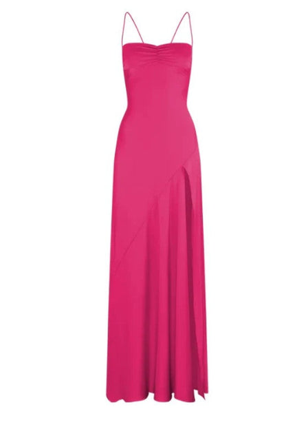 Elegant Lilac Dresses Gowns Evening Dresses Spaghetti Straps Long Prom Dress Satin Formal Party Dress ED01849