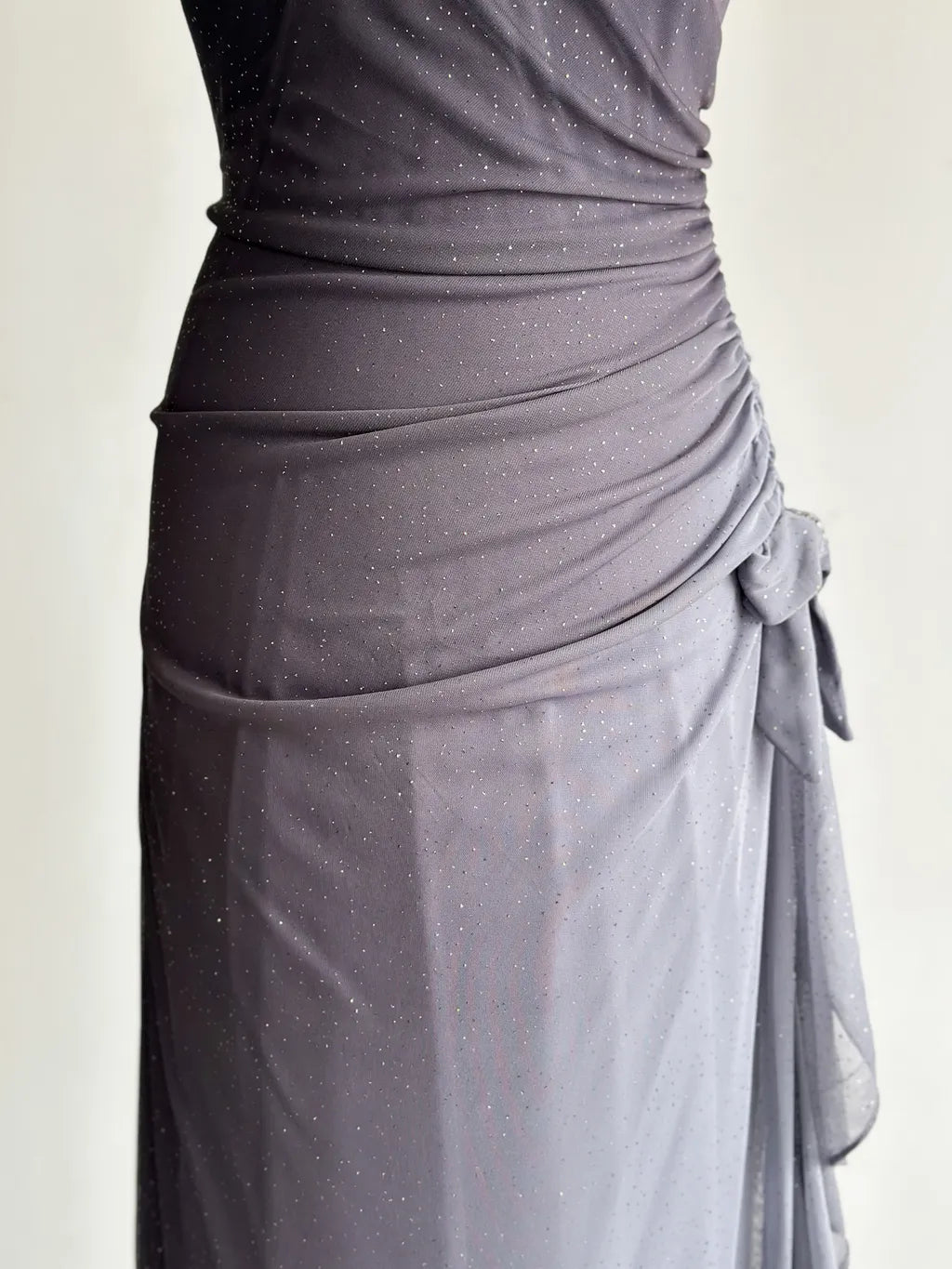 Gradient Dark Gray Halter Neck Ruffle Sheath Prom Dress Birthday Dress HZ1024