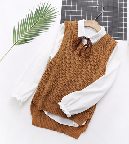 Cute Preppy Sleeveless Sweater ED0189