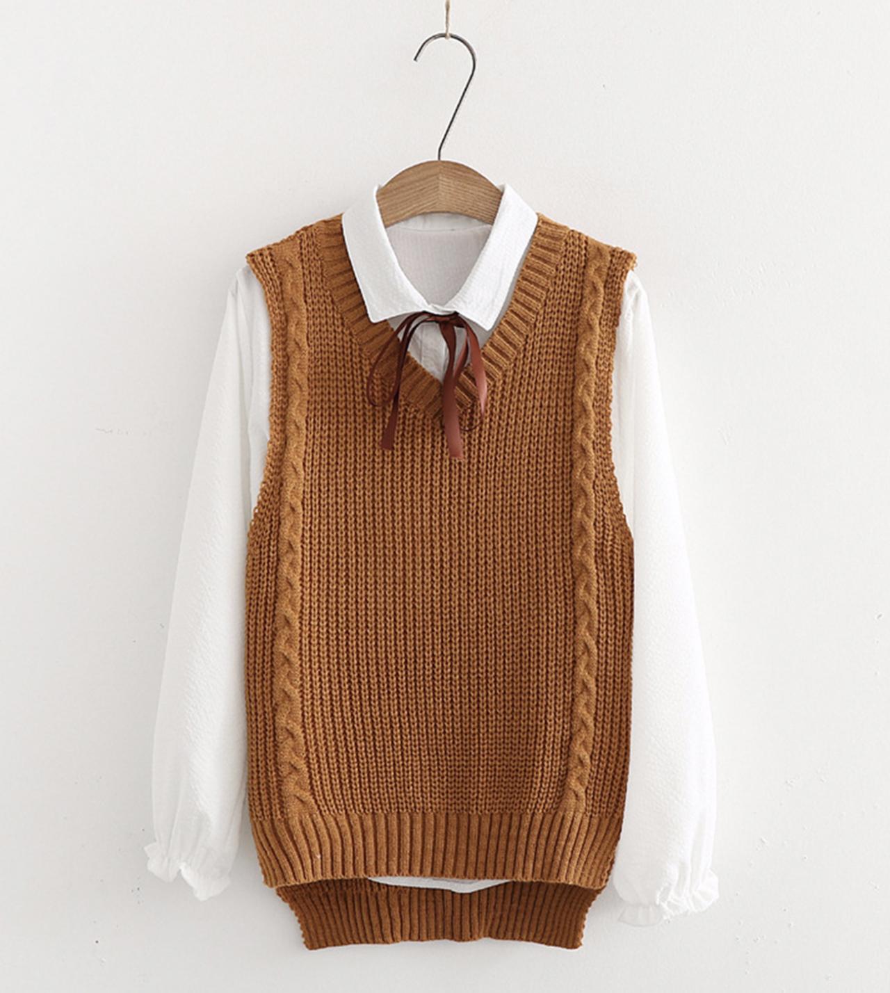 Cute Preppy Sleeveless Sweater ED0189