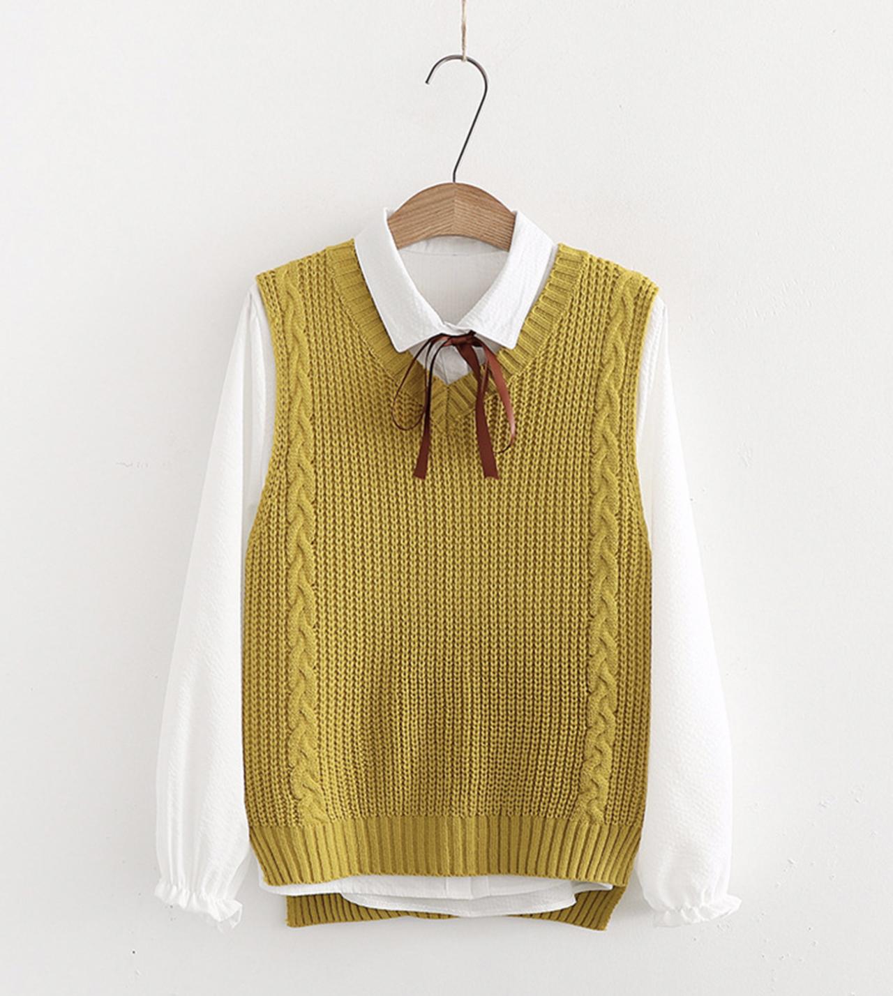 Cute Preppy Sleeveless Sweater ED0189
