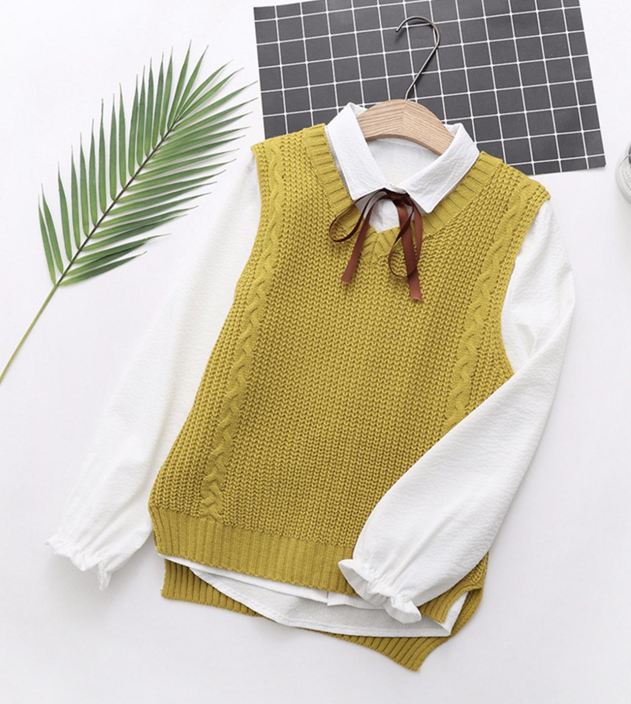 Cute Preppy Sleeveless Sweater ED0189