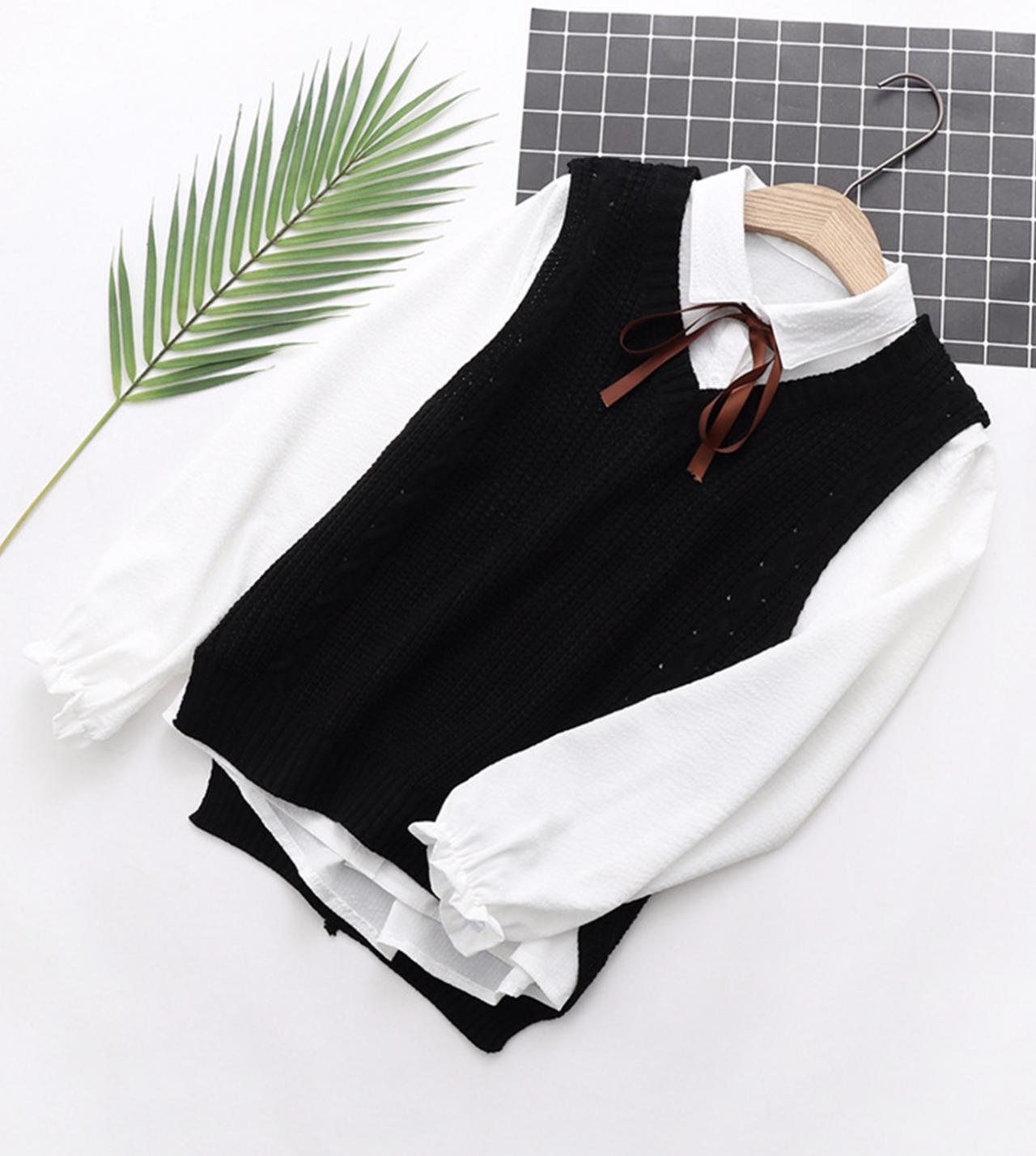Cute Preppy Sleeveless Sweater ED0189
