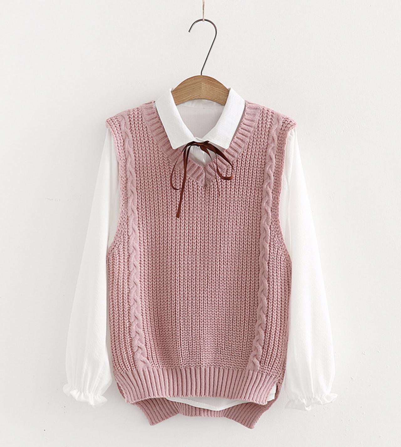 Cute Preppy Sleeveless Sweater ED0189