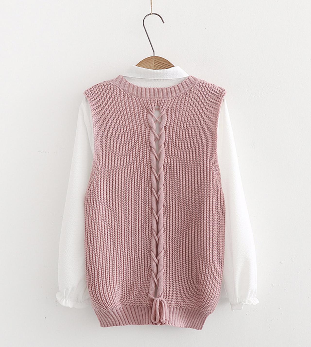 Cute Preppy Sleeveless Sweater ED0189