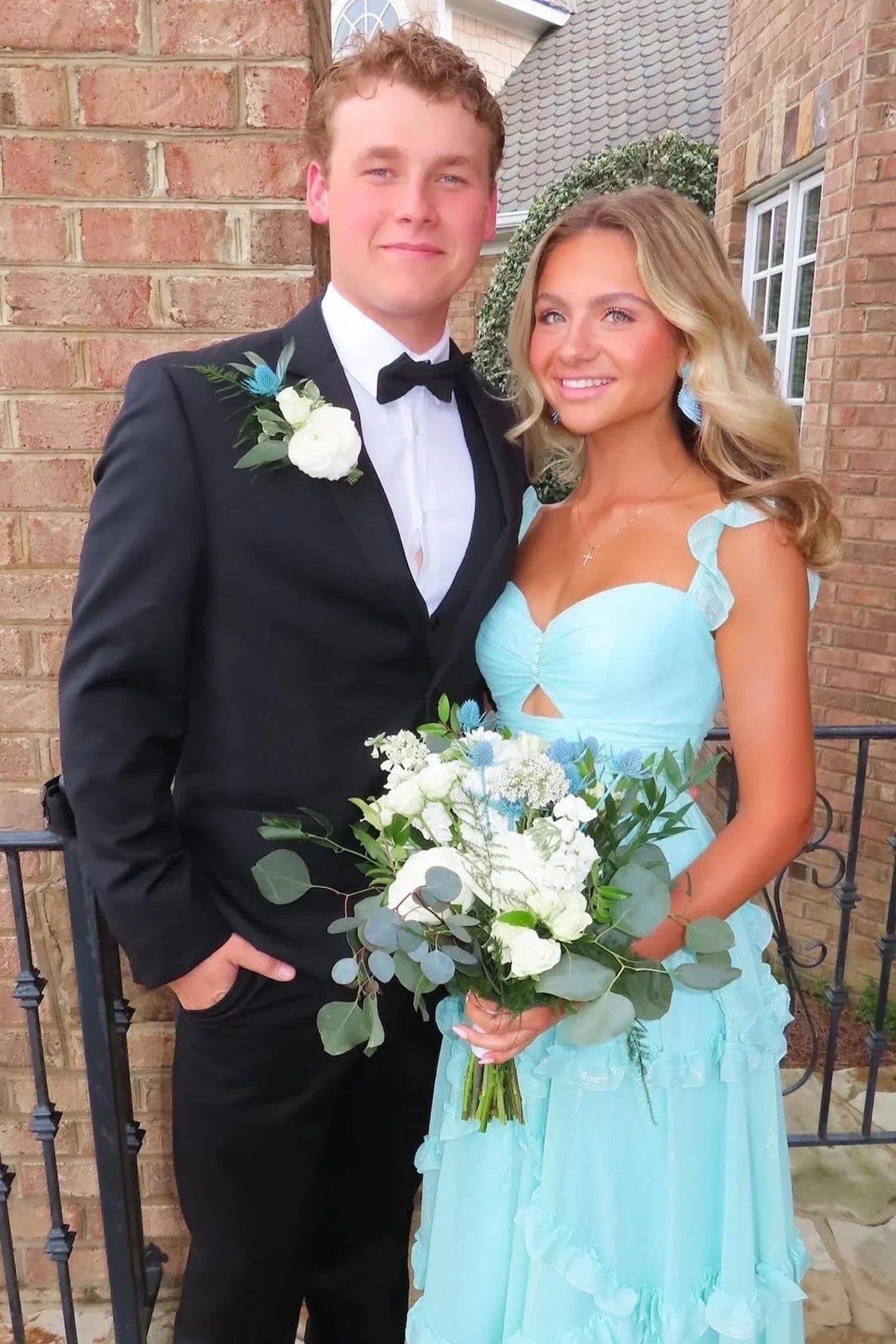 _©µEnchanted Blue Sweetheart A-Line Prom Dress & Wedding Dress__- Elegant Chiffon Ruffled Birthday Party Dress ED01912