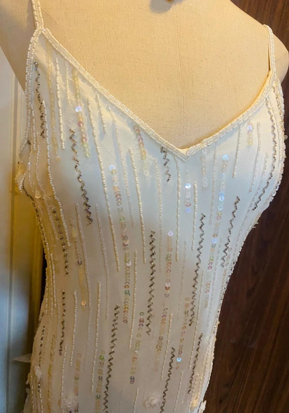 _ Retro Glam Mermaid Gown _ Sparkling __Beaded,Sequins White Chiffon Prom Dress for Formal Events & Weddings**ED01917