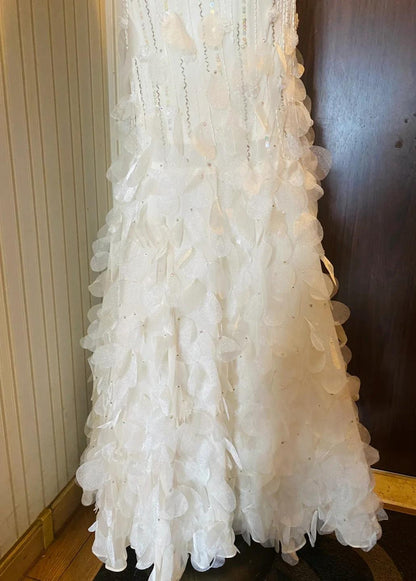_ Retro Glam Mermaid Gown _ Sparkling __Beaded,Sequins White Chiffon Prom Dress for Formal Events & Weddings**ED01917