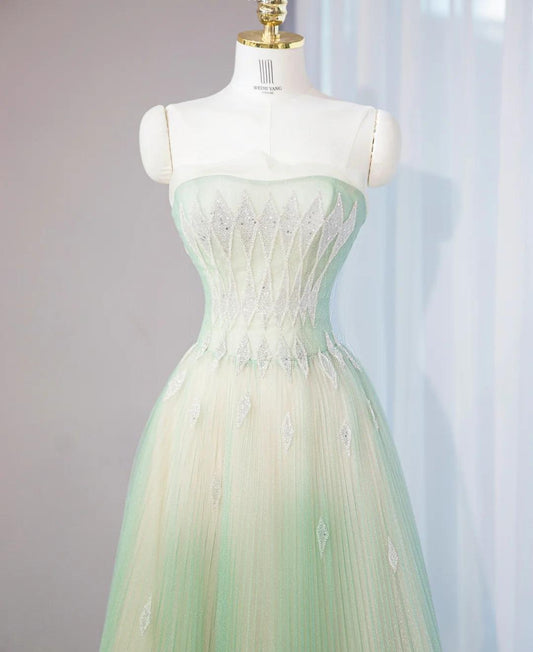 Fairy Style Ball Gown for Birthday&Quinceanera-Sparkling Diamond A-line Tulle Evening Dress HZ1024