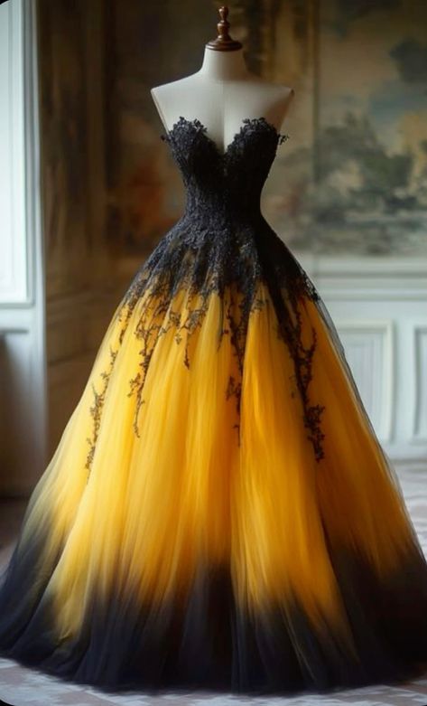 Vintage Yellow Sweetheart Neck Tulle A-Line Prom Dress Gorgeous Evening Dress ED01929