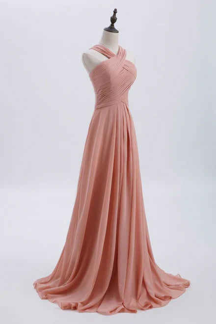 _©·Glam Blush Pink Prom & Wedding Dress-Sweet 16 Chiffon Evening Gown for Graduation & Quinceanera ED01931
