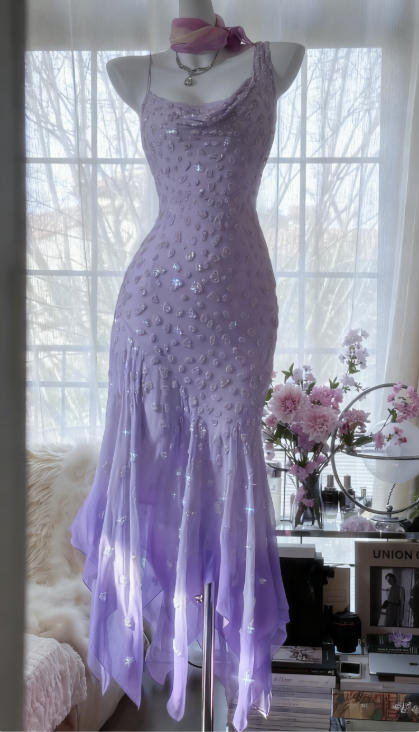 Cinderella Pink A-Line Evening Gown - Iridescent Beaded Tulle with Soft Chiffon Layers for Sweet 16 HZ1024