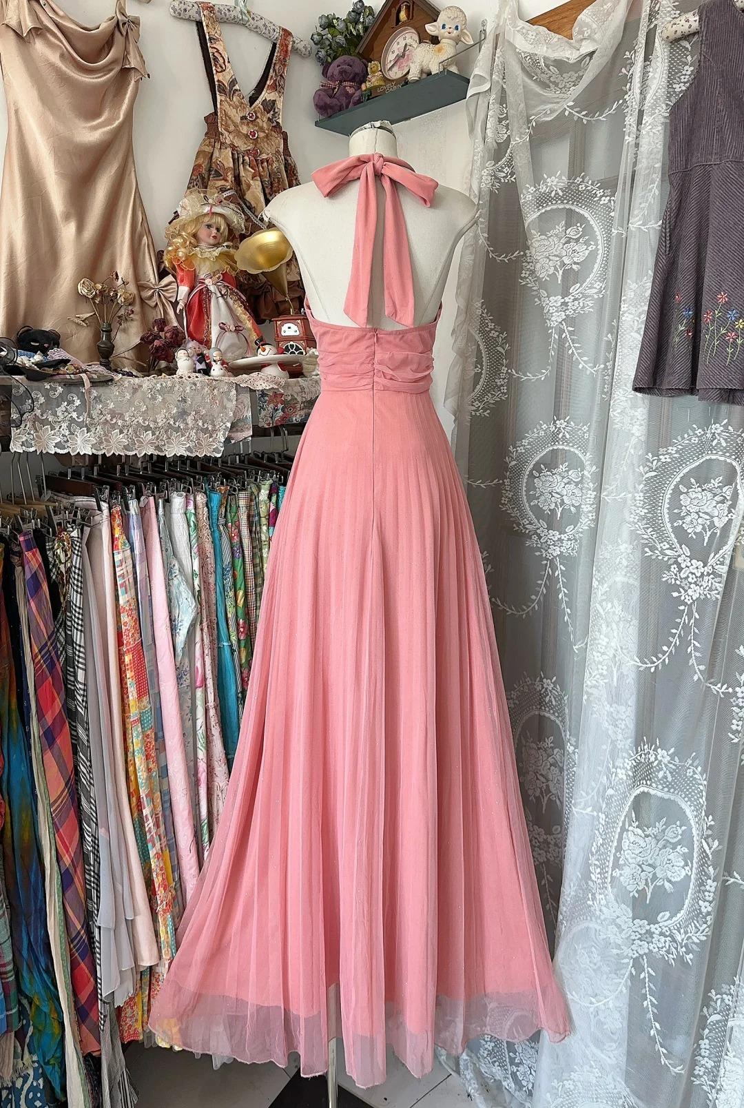 Sweet V-neck Pink A-Line Party Dresses Backless Cocktail Party Dress ED02092