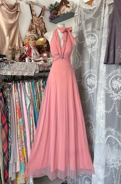 Sweet V-neck Pink A-Line Party Dresses Backless Cocktail Party Dress ED02092
