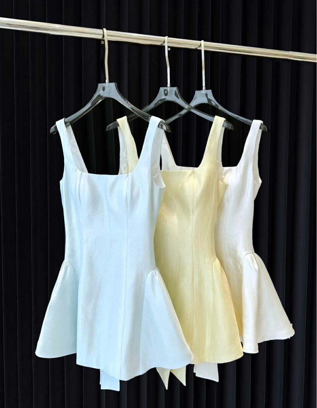 Cute Square Neck A-line Backless Birthday Dress  Bow Short Prom Dress Sweet Homecoming Dress ED02115