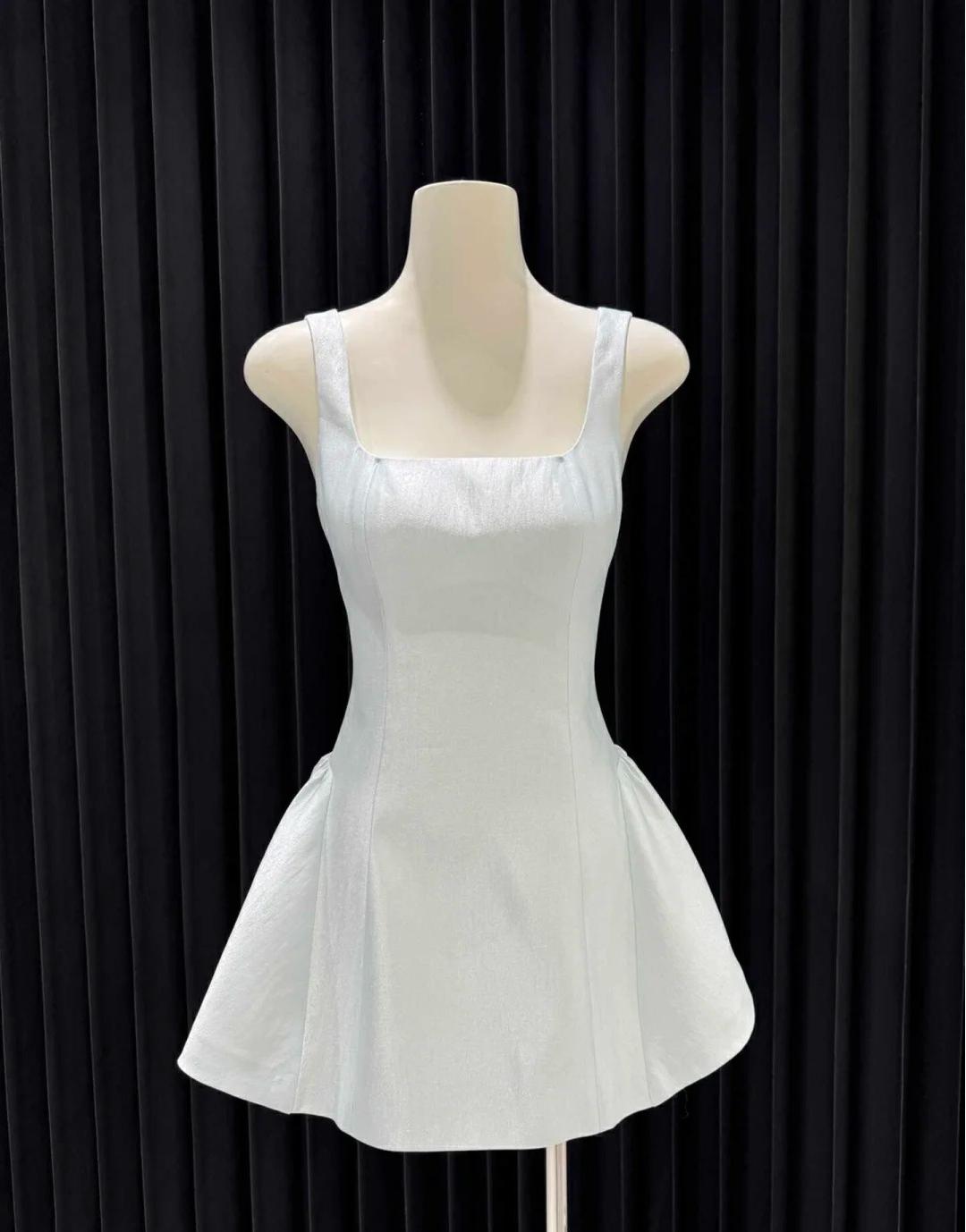 Cute Square Neck A-line Backless Birthday Dress  Bow Short Prom Dress Sweet Homecoming Dress ED02115