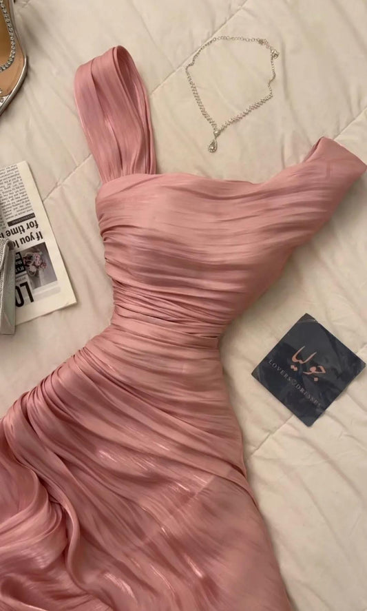 Elegant Pink A-Line Chiffon Party Dresses ED02130