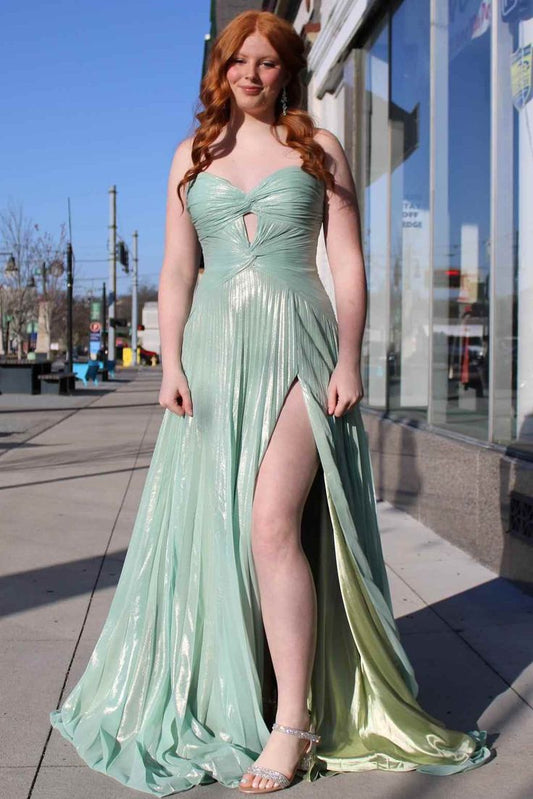 Green Strapless Sweetheart A-Line Party Dresses Gorgeous Evening Dresses HZ1024