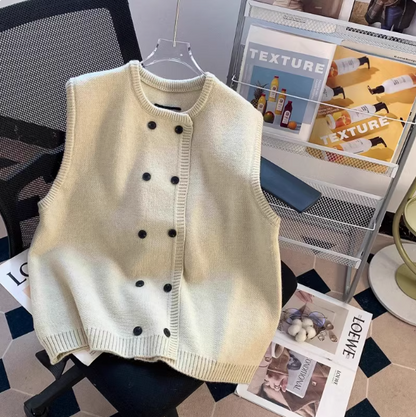Breasted Knitted Vest Sweater HZ1024
