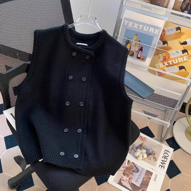 Breasted Knitted Vest Sweater HZ1024