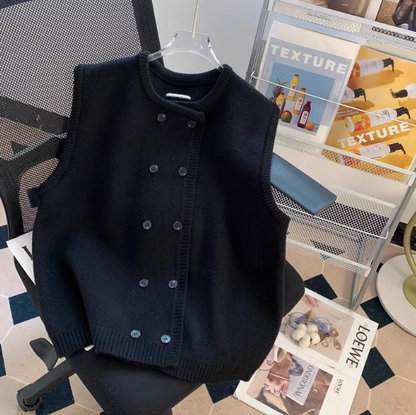 Breasted Knitted Vest Sweater HZ1024