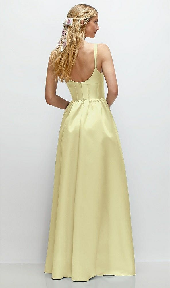 Fashion Dress__Butter Yellow A-Line Spaghetti Straps Satin Scoop Neck Backless Party Dress ED02174