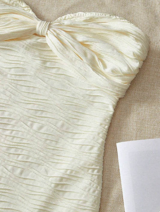 Fashion Sexy Strapless Chiffon Bodycon Party Dress with Slits ED02179