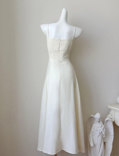 Off-White Spaghetti Strap Prom Dresses Fashion Bridesmaid Dress HZ1024